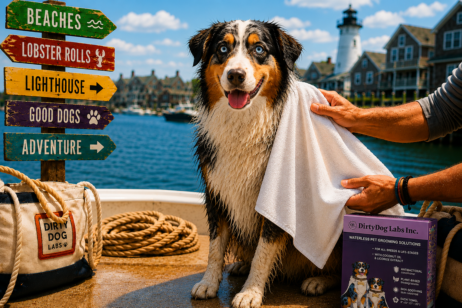 Dirty Dog Labs towel being used on a dog